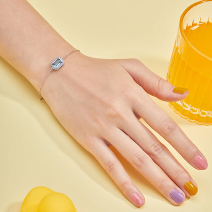 [Royal Jewelry]2.0 Carat Sparkling Colorful Emerald Cut Daily Bracelet