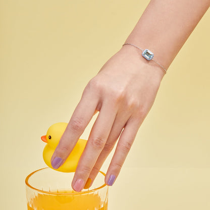 [Royal Jewelry]2.0 Carat Sparkling Colorful Emerald Cut Daily Bracelet