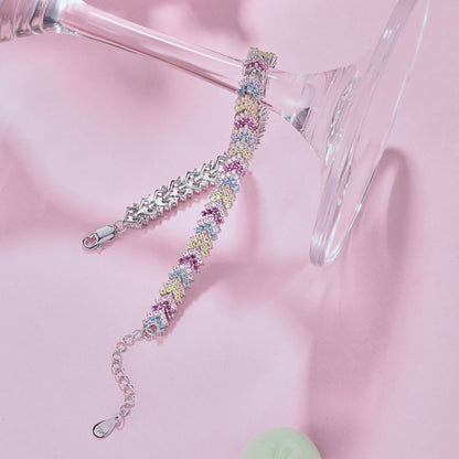 [Royal Jewelry]Ornate Sparkling Round Cut Party Bracelet