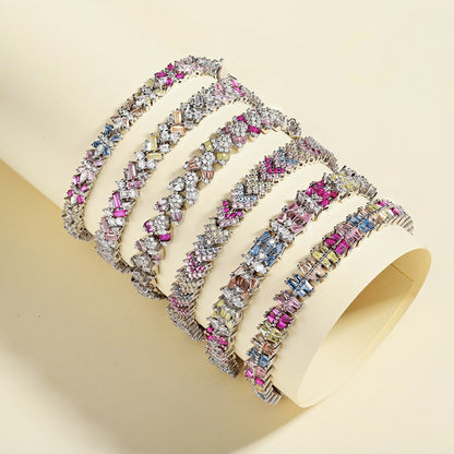 [Royal Jewelry]Ornate Sparkling Round Cut Party Bracelet