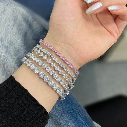 [Royal Jewelry]0.5 Carat Ornate Princess Cut Daily Bracelet