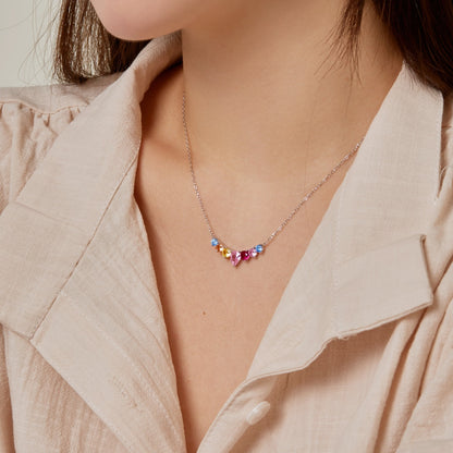 [Royal Jewelry]Dainty Colorful Heart Necklace