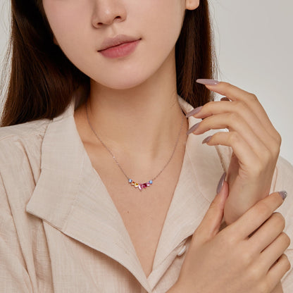 [Royal Jewelry]Dainty Colorful Heart Necklace