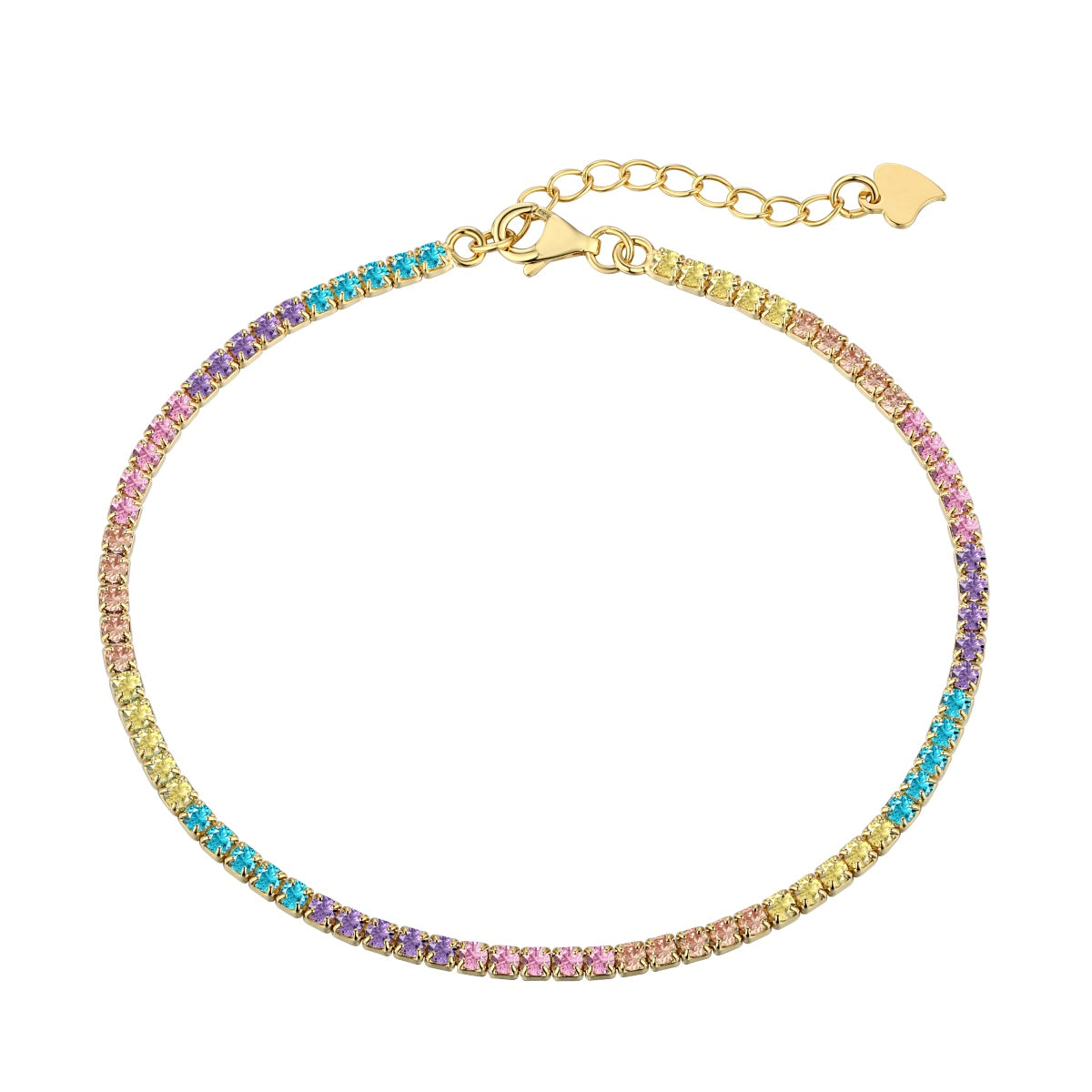 [Royal Jewelry]Dazzling Colorful Round Cut Daily Bracelet