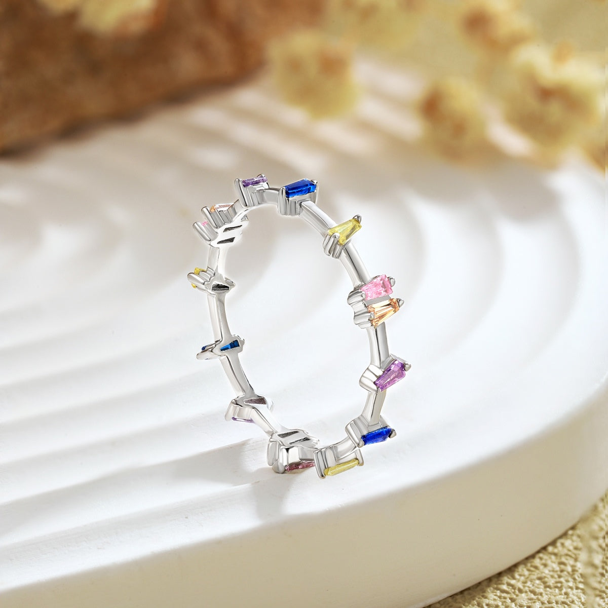 [Royal Jewelry]Unique Trapezoid Cut Daily Ring