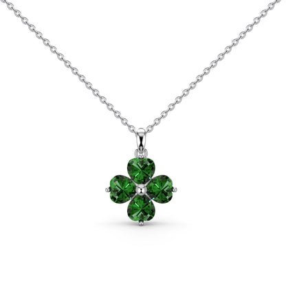 [Royal Jewelry]Heart-Shaped Four-Leaf Clover Bead Necklace