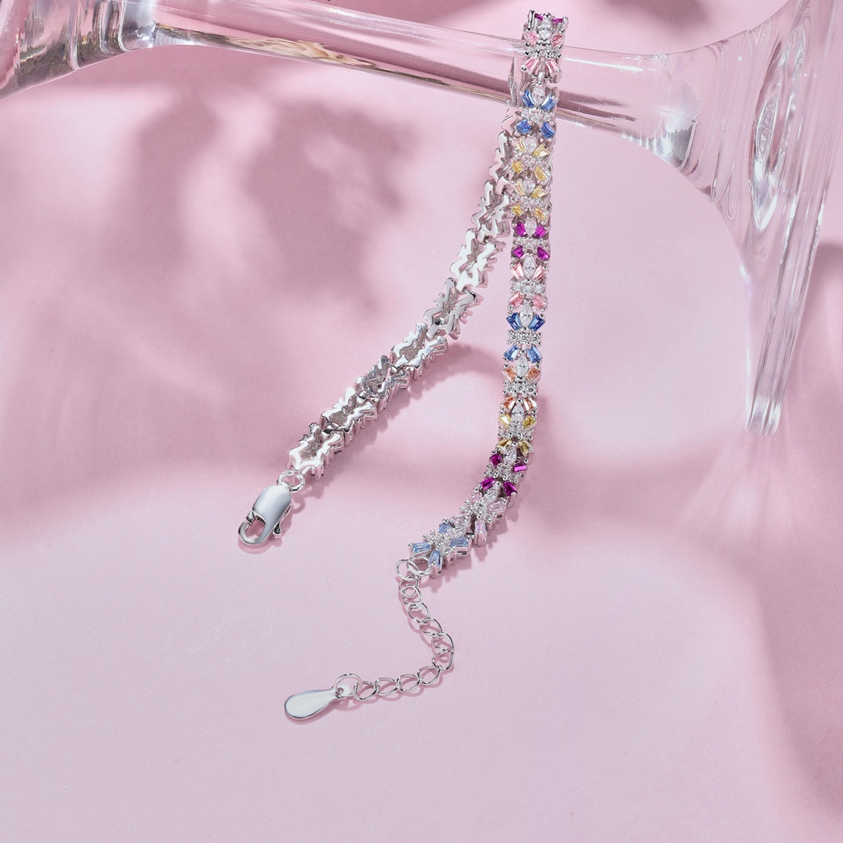 [Royal Jewelry]Radiant Colorful Emerald Cut Party Bracelet