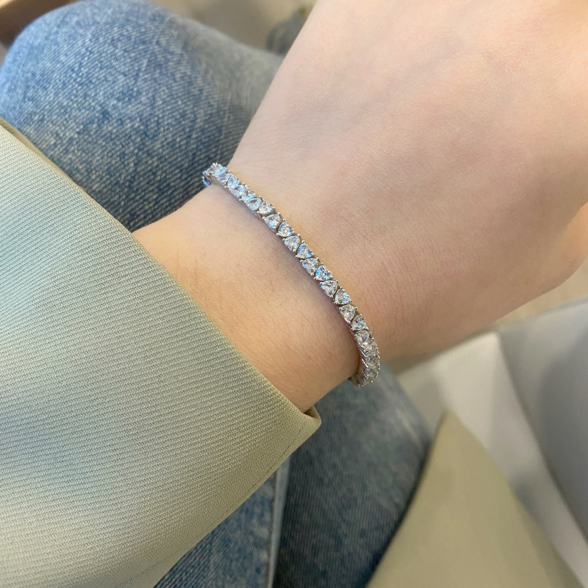 [Royal Jewelry]Dazzling Romantic Heart Shape Lover Bracelet