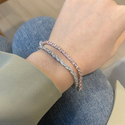 [Royal Jewelry]Dazzling Romantic Heart Shape Lover Bracelet
