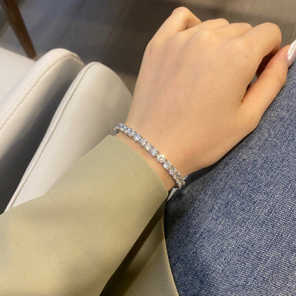 [Royal Jewelry]Ornate Sparkling Round Cut Wedding Bracelet