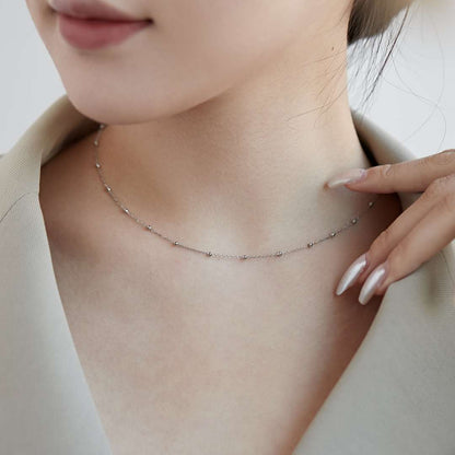 [Royal Jewelry]Small Bead Clavicle Chain Simple Necklace