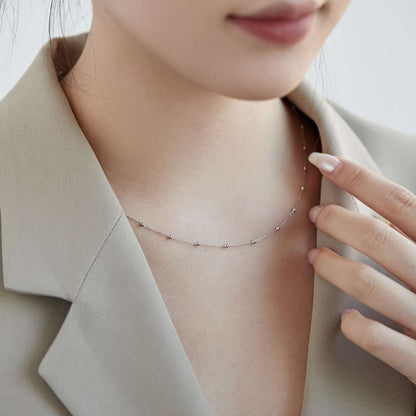 [Royal Jewelry]Small Bead Clavicle Chain Simple Necklace