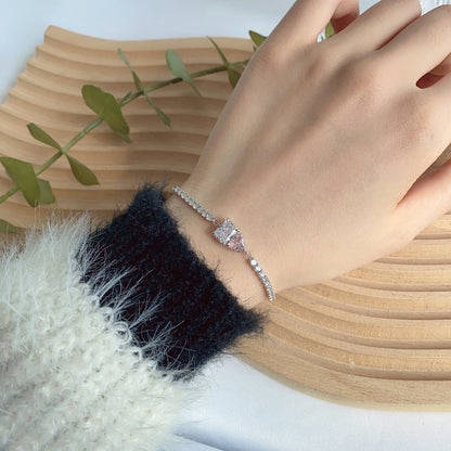[Royal Jewelry]Dazzling Unique Multi Shape Lover Bracelet
