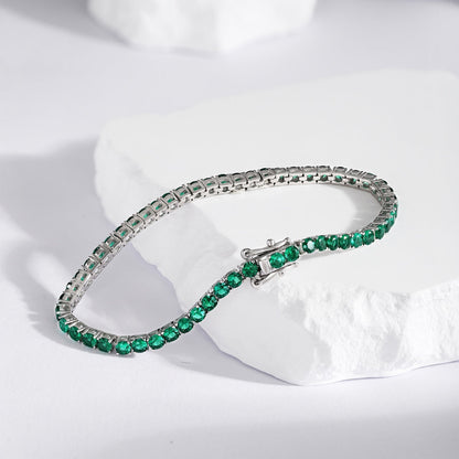 [Royal Jewelry]Radiant Colorful Round Cut Party Bracelet