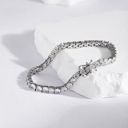 [Royal Jewelry]Luxurious Ornate Round Cut Tennis Bracelet