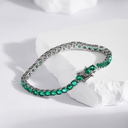 [Royal Jewelry]Radiant Colorful Round Cut Party Bracelet