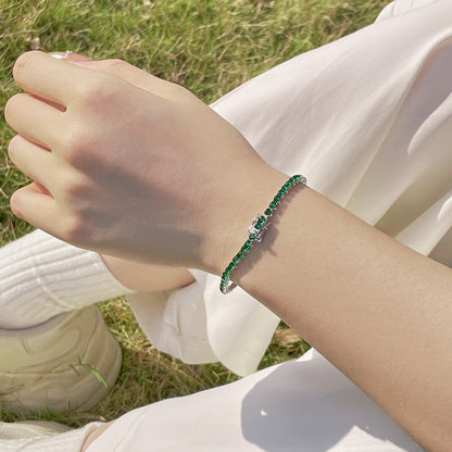 [Royal Jewelry]Radiant Colorful Round Cut Party Bracelet