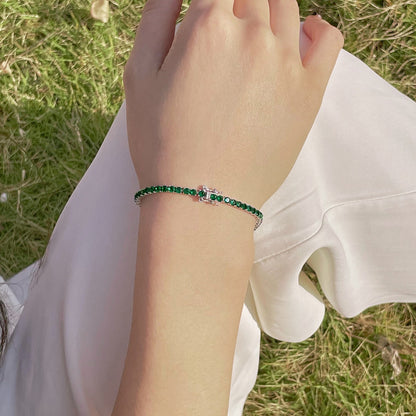 [Royal Jewelry]Radiant Colorful Round Cut Party Bracelet