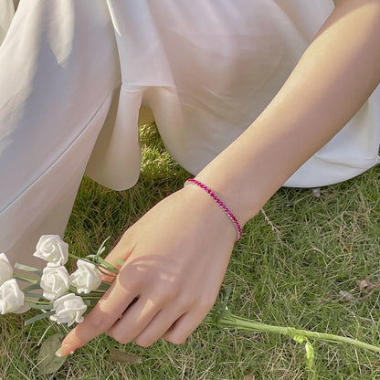 [Royal Jewelry]Radiant Colorful Round Cut Party Bracelet