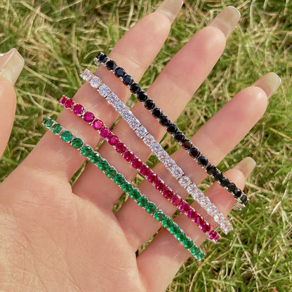 [Royal Jewelry]Radiant Colorful Round Cut Party Bracelet