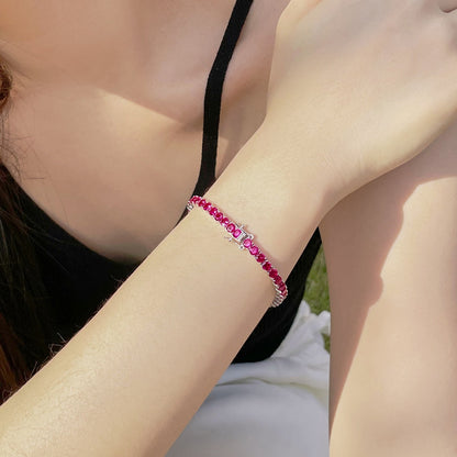 [Royal Jewelry]Radiant Colorful Round Cut Party Bracelet