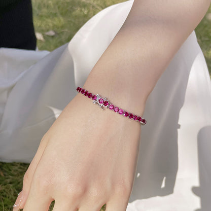 [Royal Jewelry]Radiant Colorful Round Cut Party Bracelet