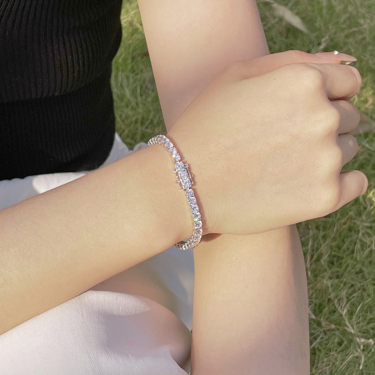 [Royal Jewelry]Radiant Colorful Round Cut Party Bracelet