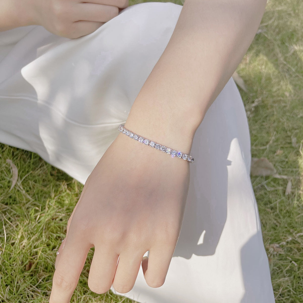 [Royal Jewelry]Radiant Colorful Round Cut Party Bracelet