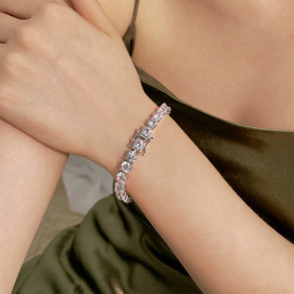 [Royal Jewelry]0.75 Carat Dazzling Round Cut Wedding Bracelet