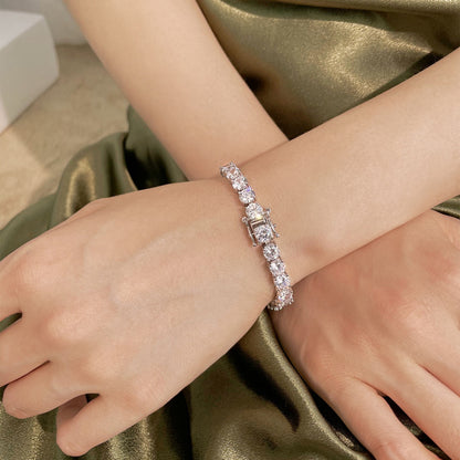 [Royal Jewelry]0.75 Carat Dazzling Round Cut Wedding Bracelet