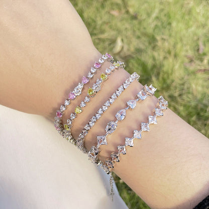 [Royal Jewelry]Dazzling Romantic Heart Shape Lover Bracelet