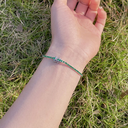 [Royal Jewelry]Radiant Colorful Round Cut Party Bracelet