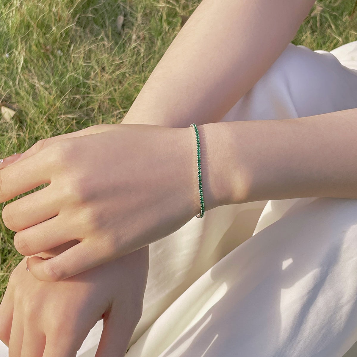 [Royal Jewelry]Radiant Colorful Round Cut Party Bracelet