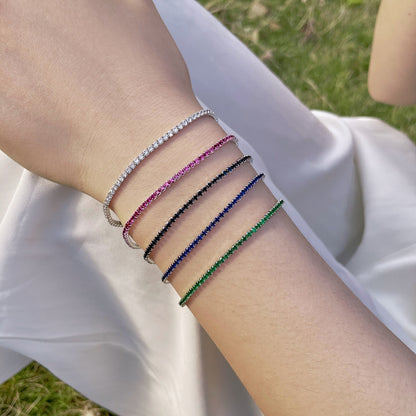 [Royal Jewelry]Radiant Colorful Round Cut Party Bracelet