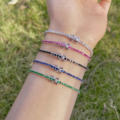 [Royal Jewelry]Radiant Colorful Round Cut Party Bracelet