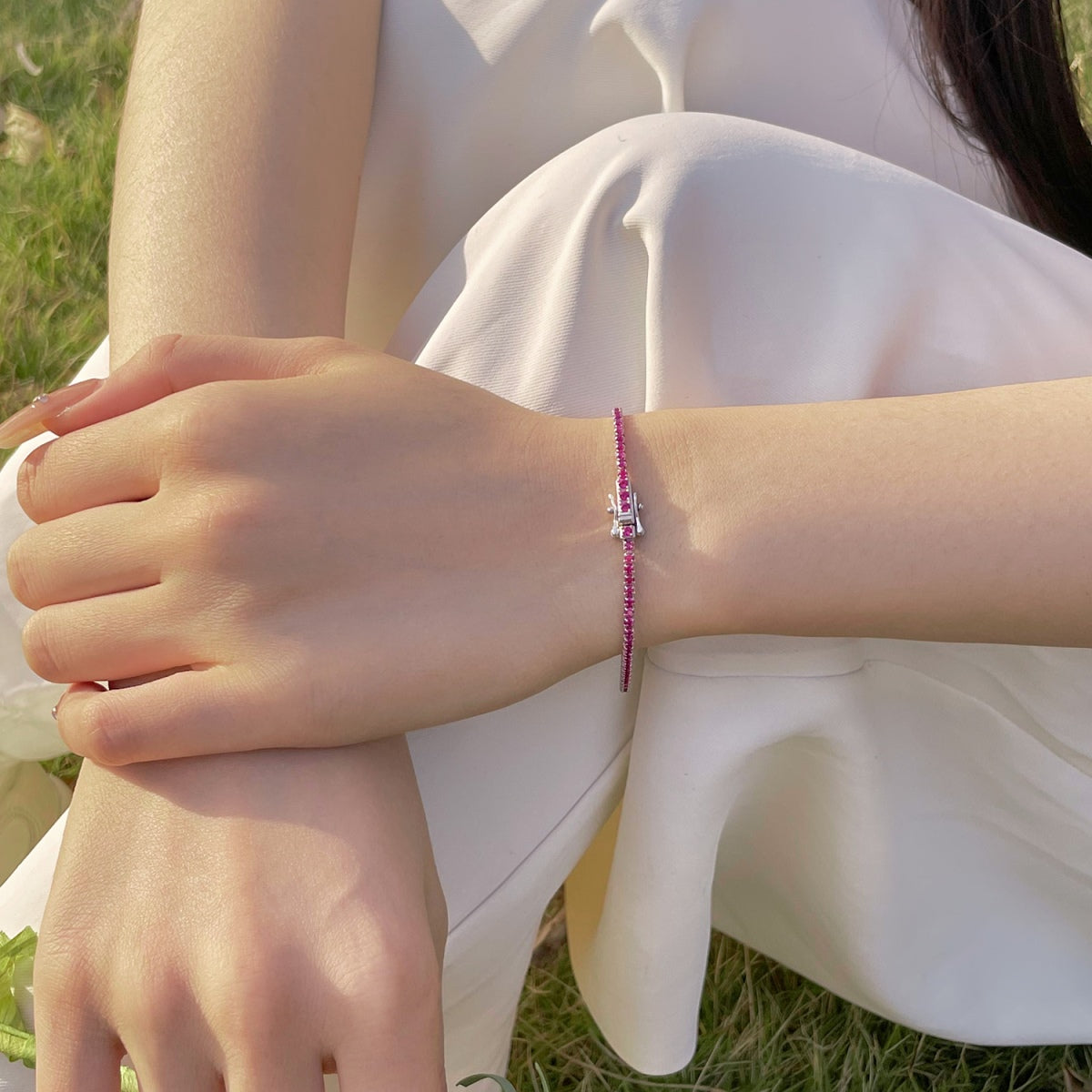 [Royal Jewelry]Radiant Colorful Round Cut Party Bracelet