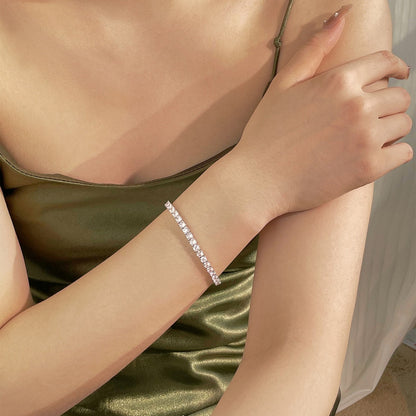 [Royal Jewelry]Luxurious Ornate Round Cut Tennis Bracelet