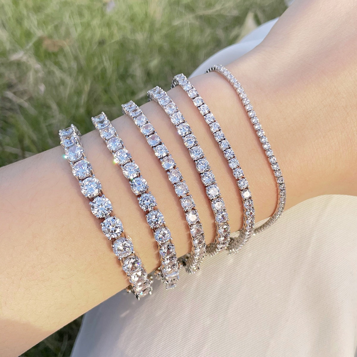 [Royal Jewelry]Luxurious Ornate Round Cut Tennis Bracelet
