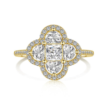 [Royal Jewelry]Luxurious Eternity Flower Shape Banquet Ring