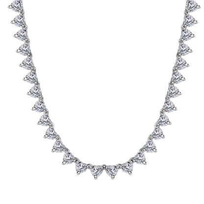 [Royal Jewelry]Ornate Heart Cut Tennis Necklace
