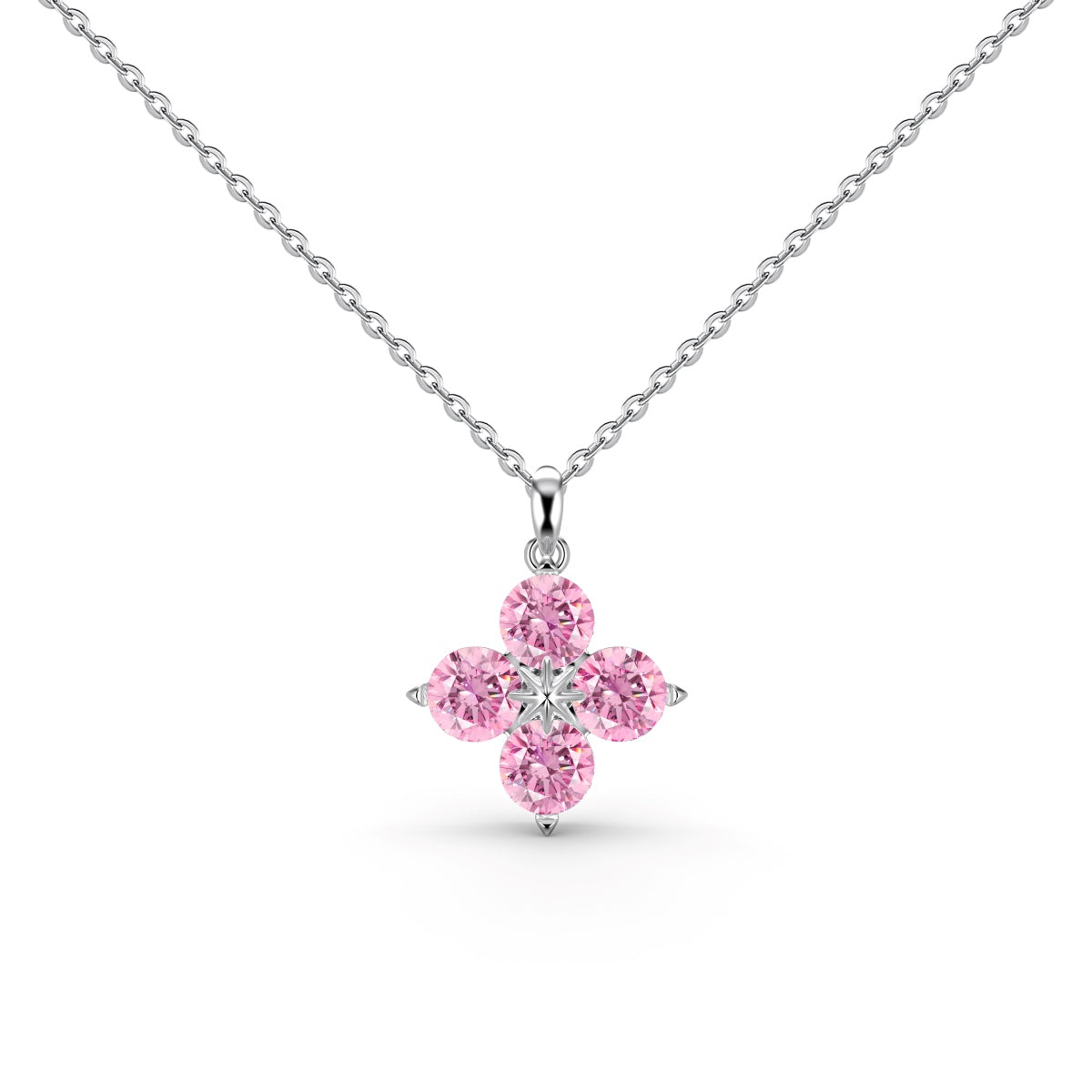 [Royal Jewelry]Four-Leaf Clover And Eight-Pointed Star Necklace