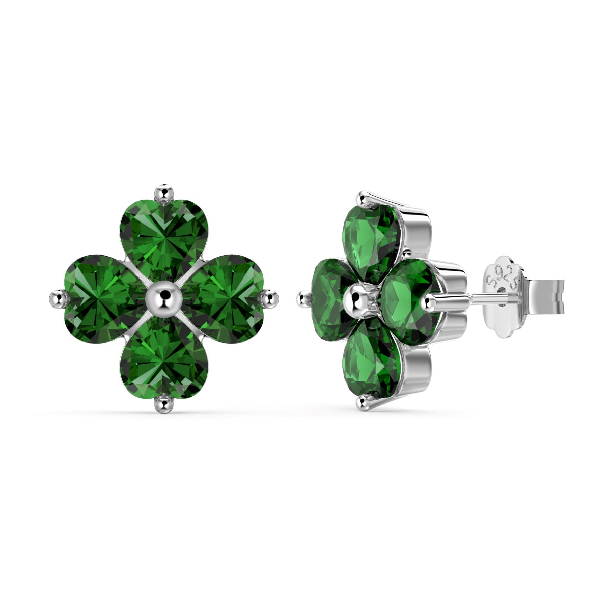 [Royal Jewelry]Four-Leaf Clover Ball Earrings