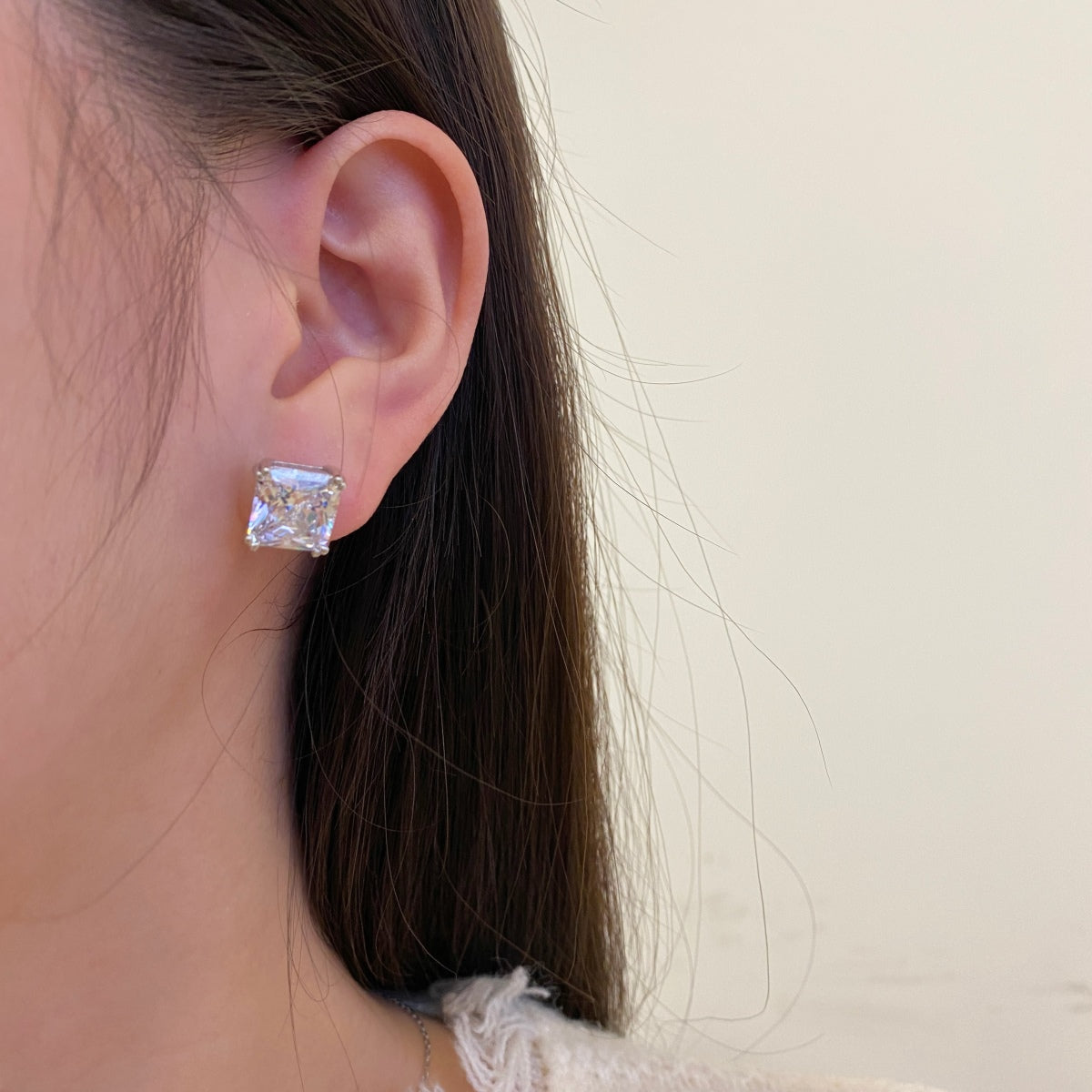[Royal Jewelry]Delicate Square Shape Earrings