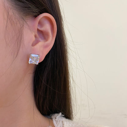 [Royal Jewelry]Delicate Square Shape Earrings
