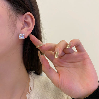 [Royal Jewelry]Delicate Square Shape Earrings