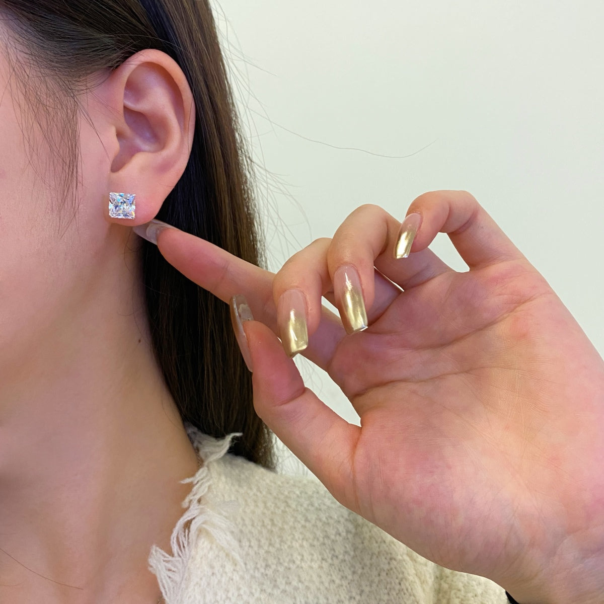 [Royal Jewelry]Ornate Square Shape Earrings