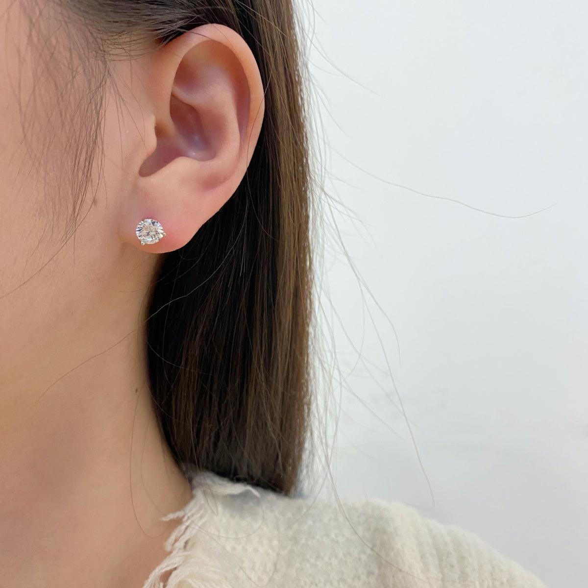 [Royal Jewelry]Dainty Round Shape Earrings