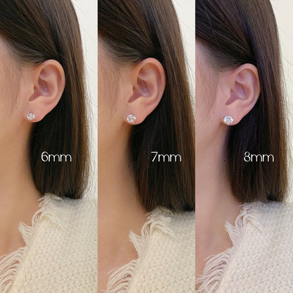 [Royal Jewelry]Dainty Round Shape Earrings