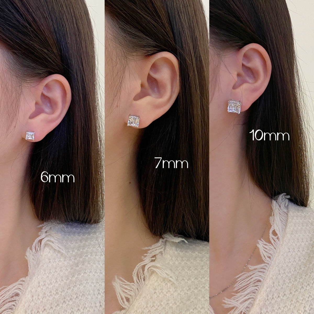 [Royal Jewelry]Delicate Square Shape Earrings