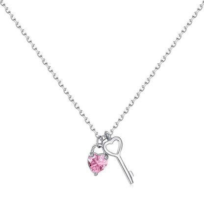 [Royal Jewelry]Unique Heart Shape Key Pendent Necklace